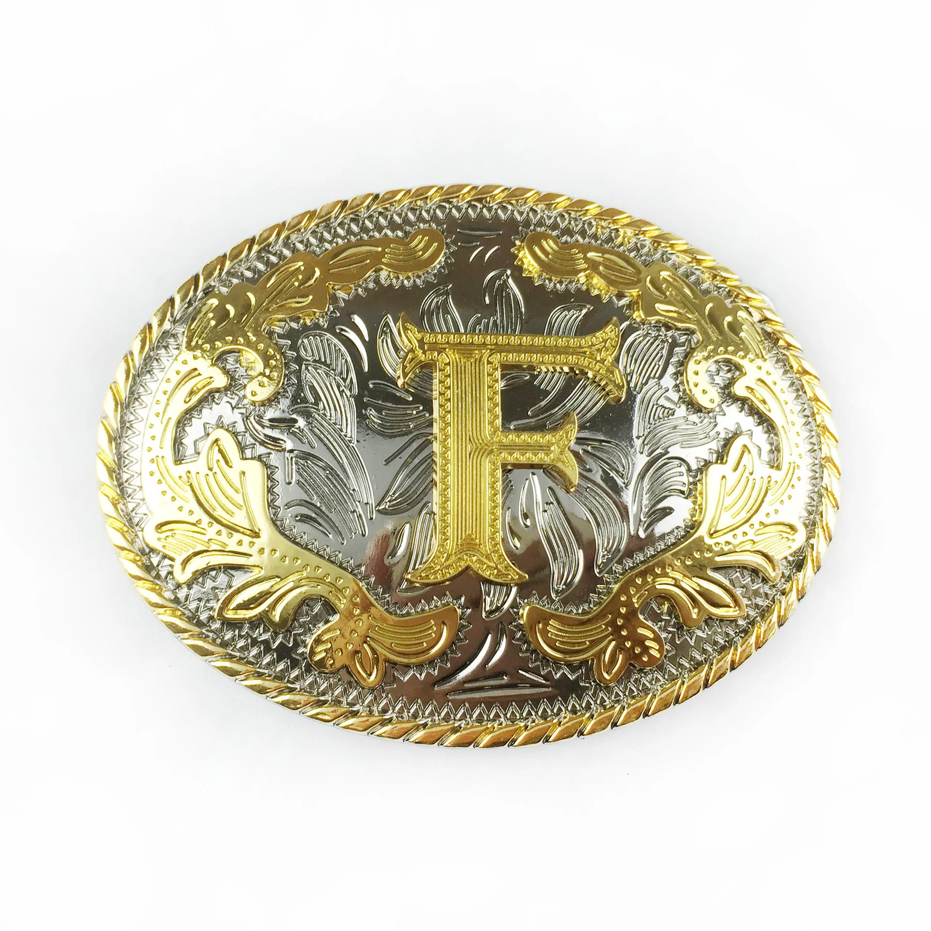 Men's Oval Golden Carved Letter Buckle Leather Belt - Image 14