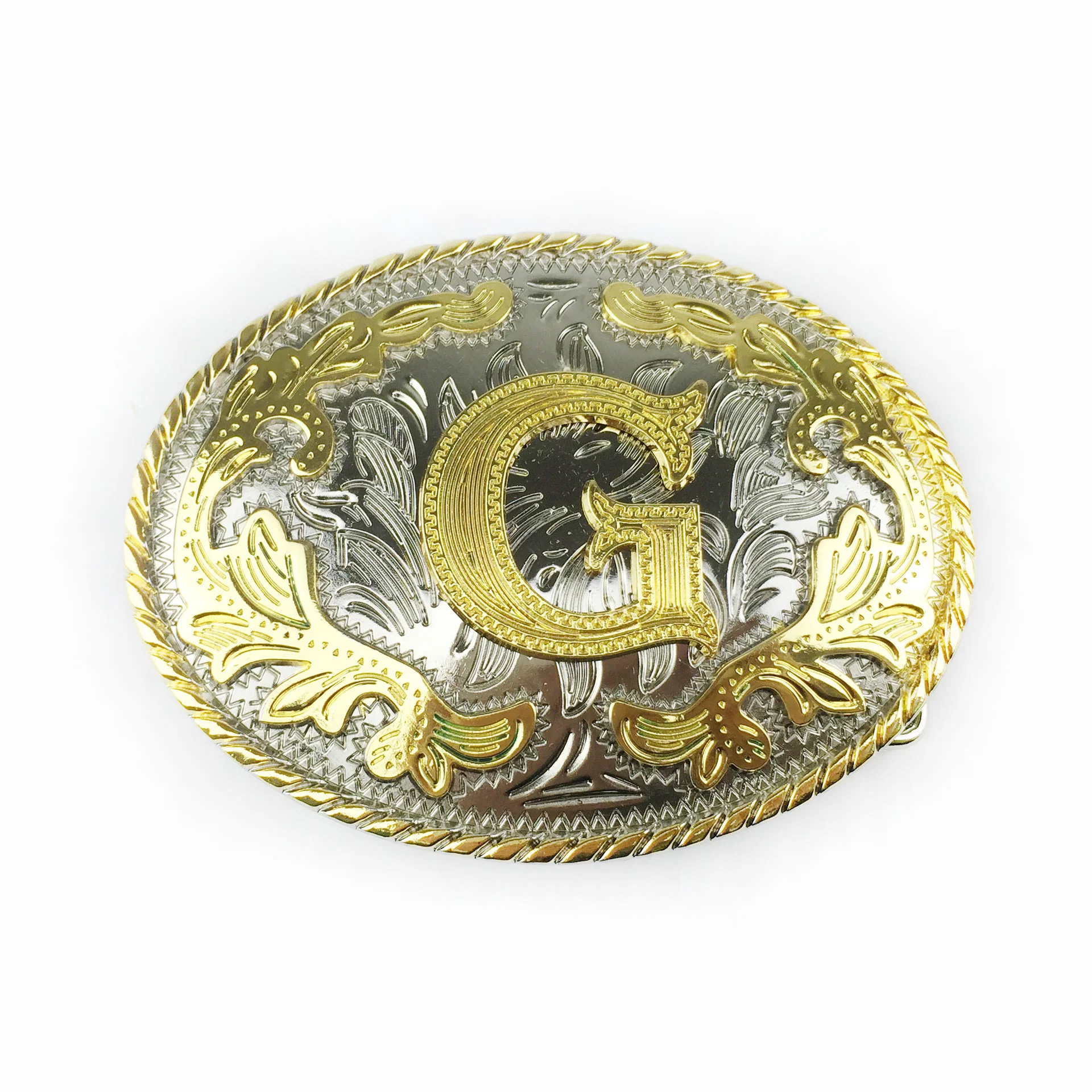 Men's Oval Golden Carved Letter Buckle Leather Belt - Image 15