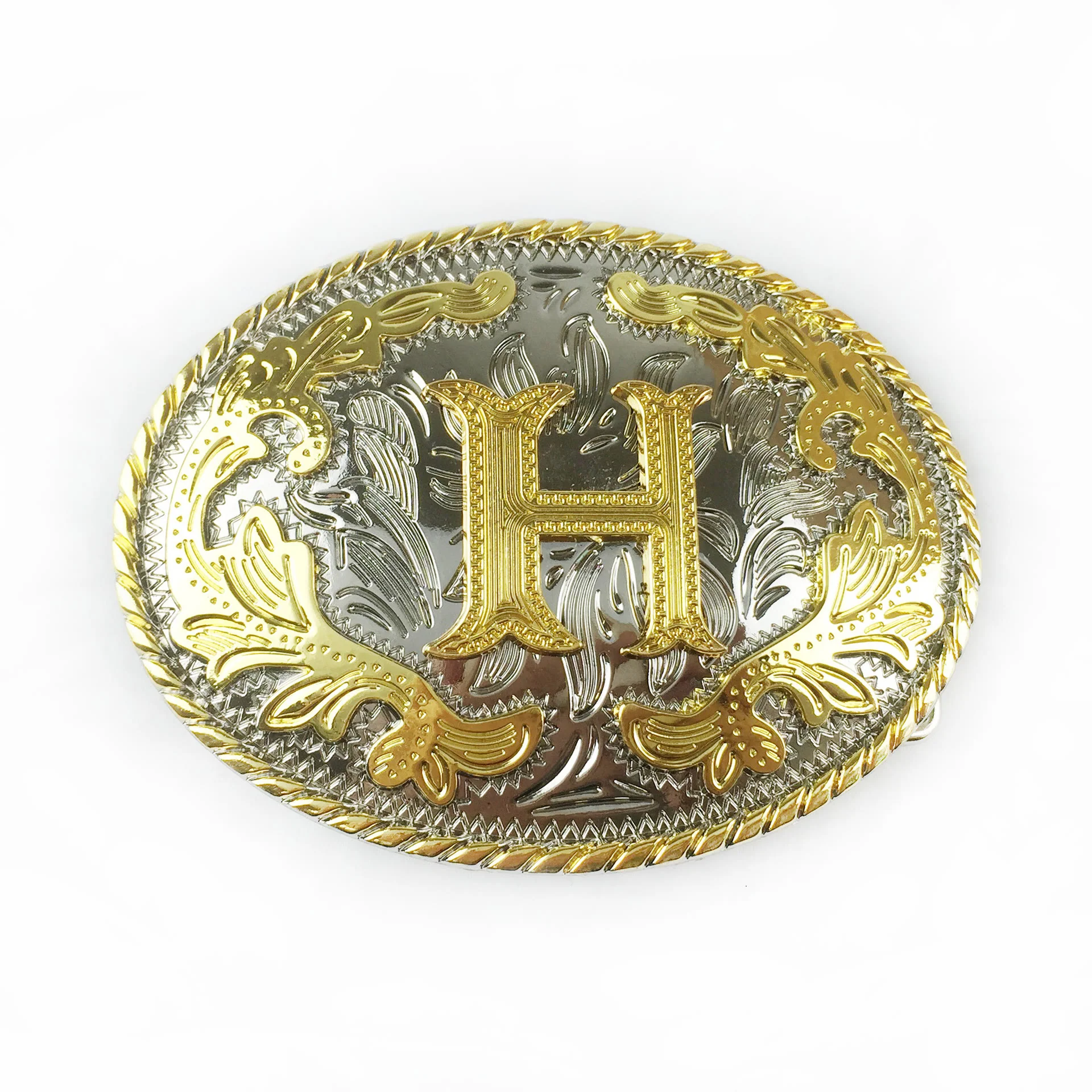 Men's Oval Golden Carved Letter Buckle Leather Belt - Image 16