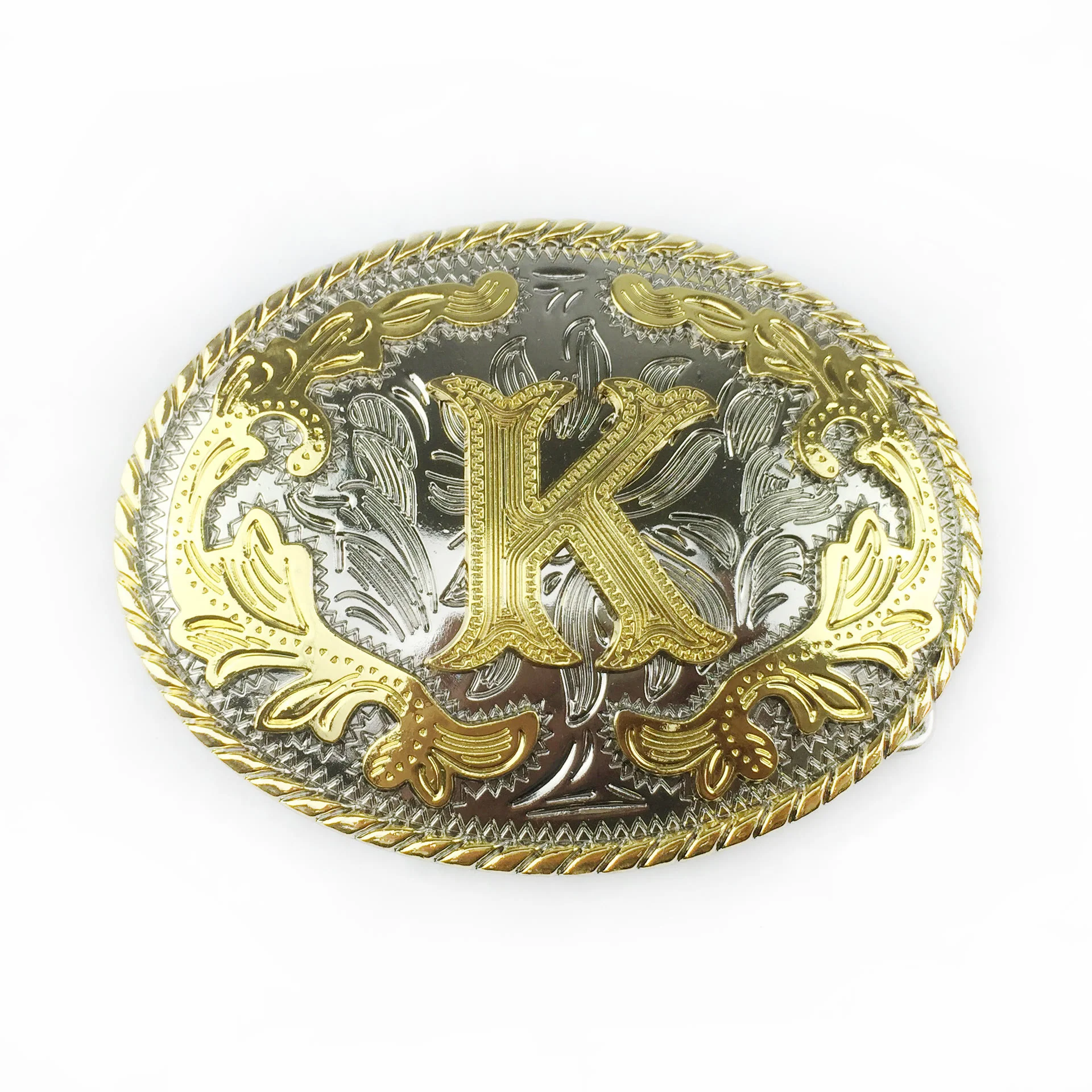 Men's Oval Golden Carved Letter Buckle Leather Belt - Image 18