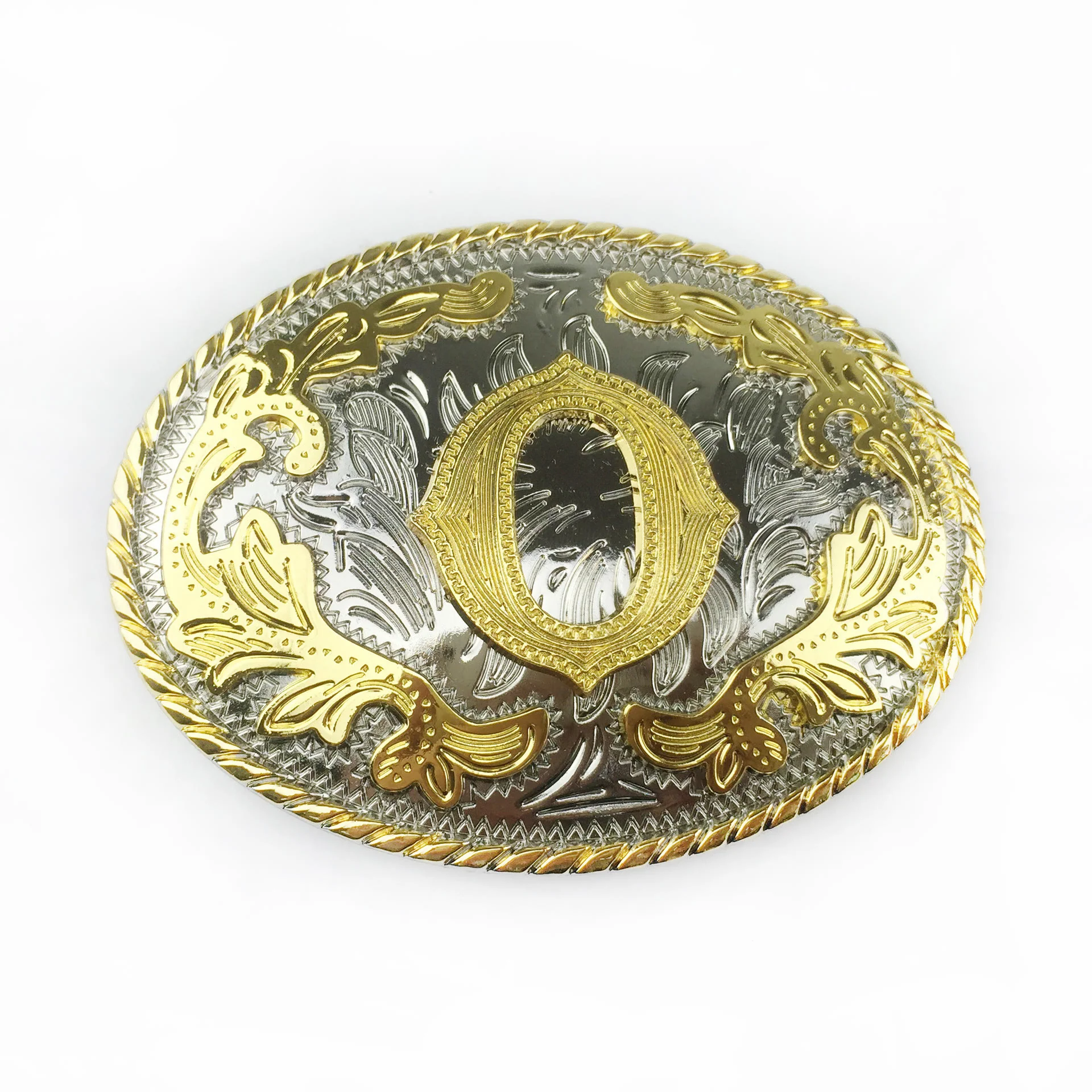 Men's Oval Golden Carved Letter Buckle Leather Belt - Image 19