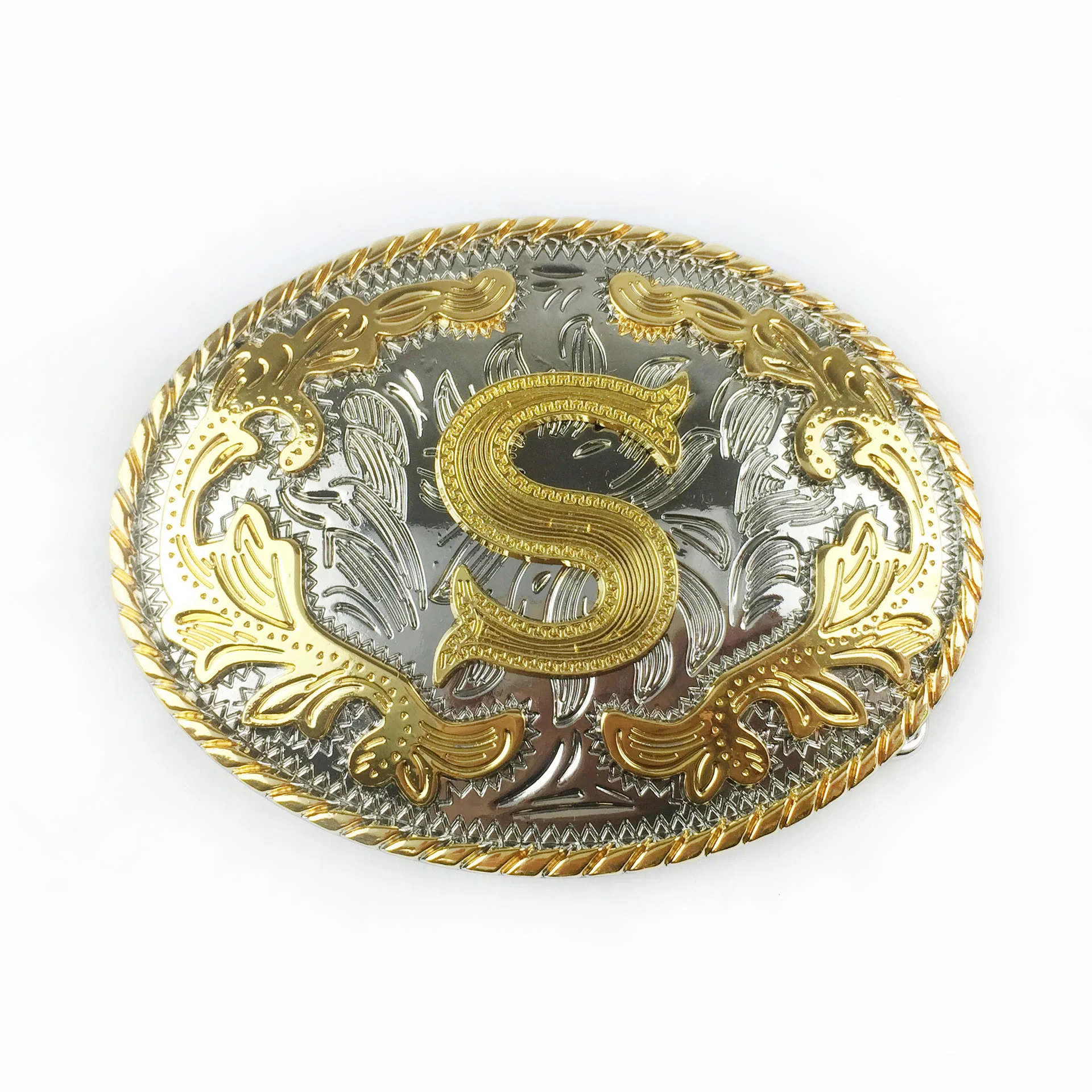 Men's Oval Golden Carved Letter Buckle Leather Belt - Image 22