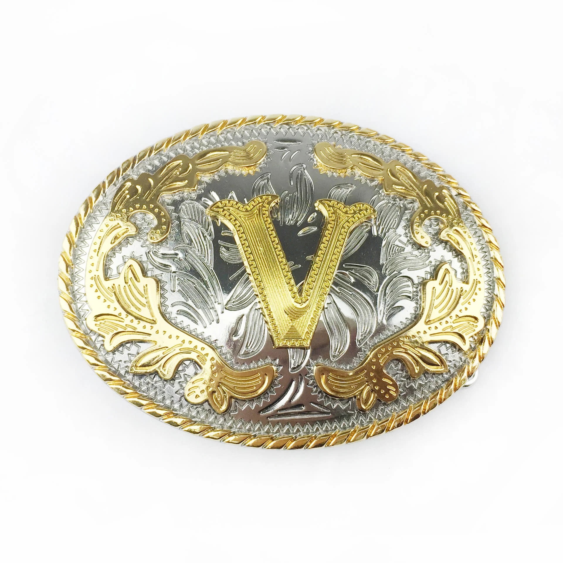 Men's Oval Golden Carved Letter Buckle Leather Belt - Image 24