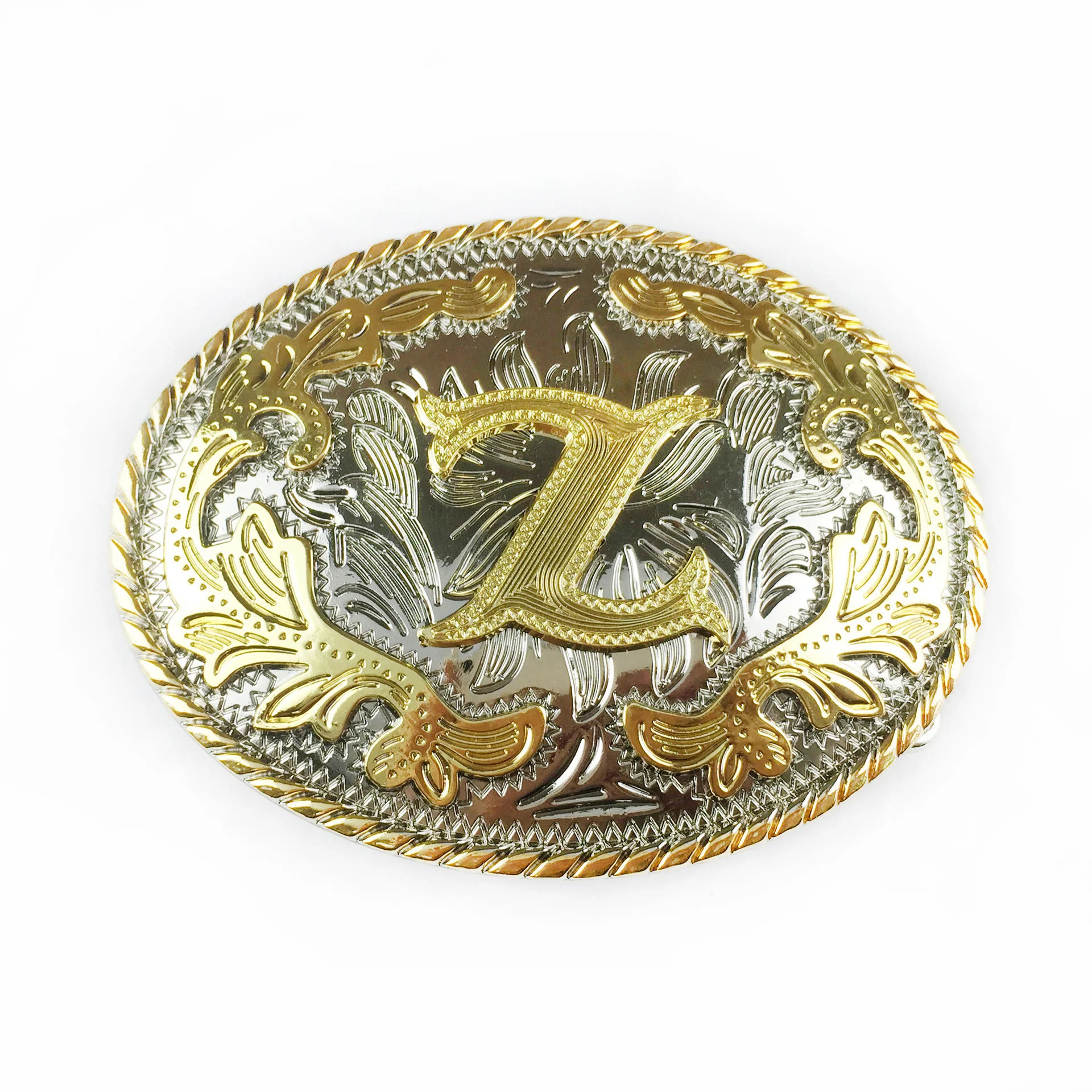Men's Oval Golden Carved Letter Buckle Leather Belt - Image 26