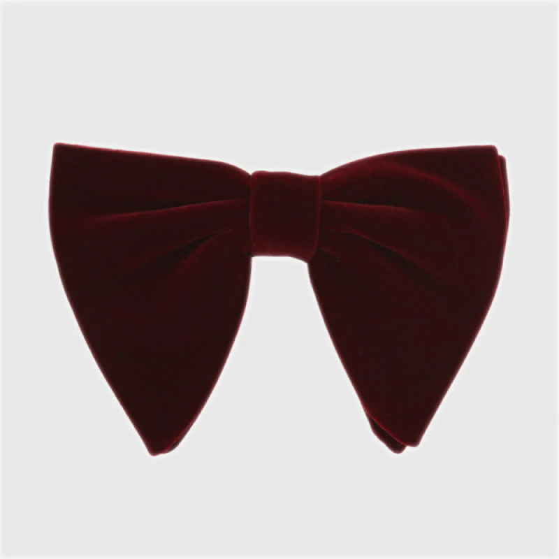 Men's Gentleman Oversize Droopy Velvet Bow Tie - Image 8