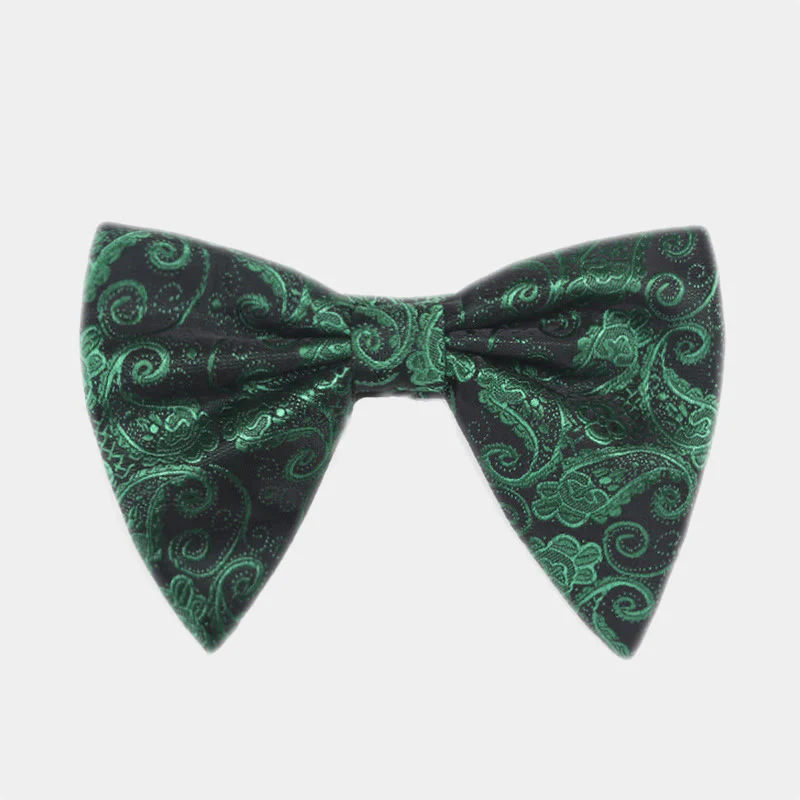 Men's Paisley Oversized Pointed Tuxedo Bow Tie - Image 11