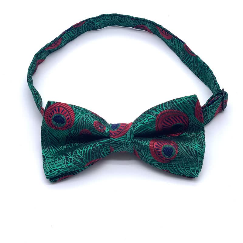 Men's Peacock Feather Pattern Bow Tie - Image 10