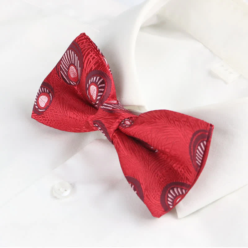 Men's Peacock Feather Pattern Bow Tie - Image 4