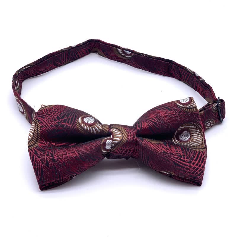 Men's Peacock Feather Pattern Bow Tie - Image 6