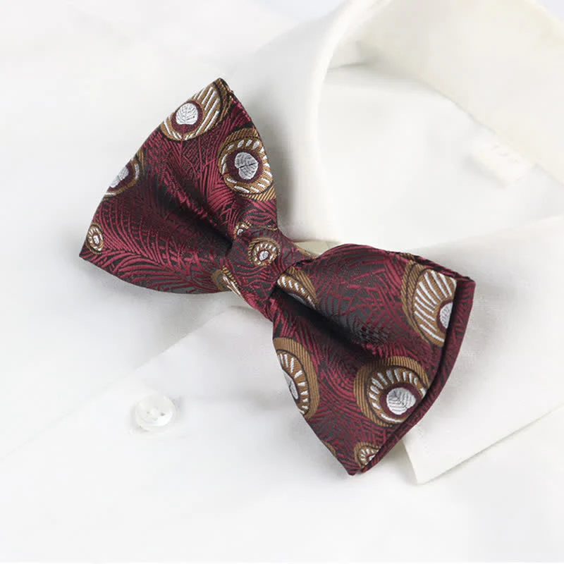 Men's Peacock Feather Pattern Bow Tie - Image 7