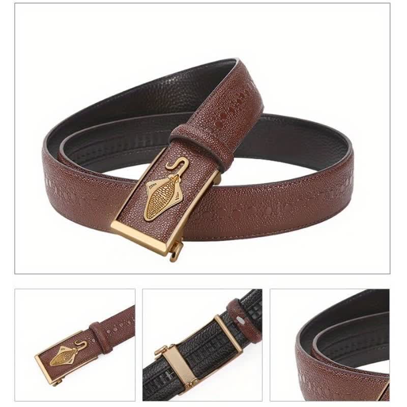 Men's Pearl Crocodile Pattern Leather Ratchet Belt - Image 4