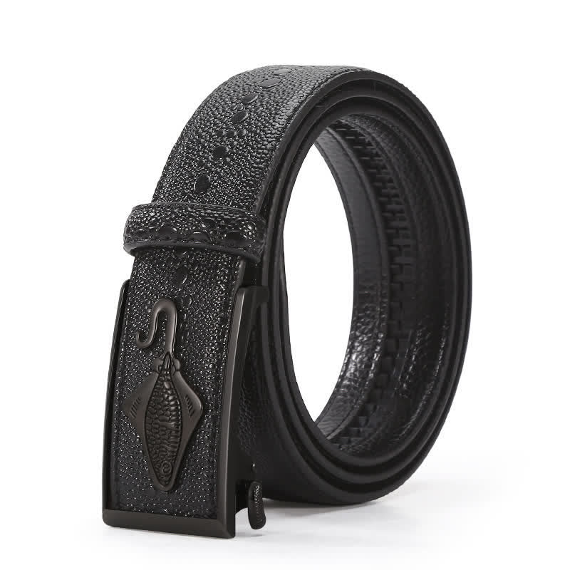 Men's Pearl Crocodile Pattern Leather Ratchet Belt - Image 9