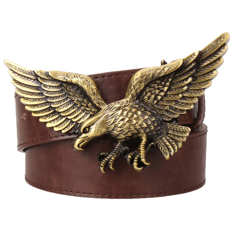 Men's Personality Large Flying Eagle Buckle Leather Belt - Image 5
