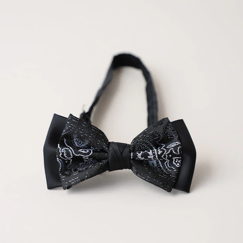 Men's Personality Paisley Double Layered Bow Tie - Image 13
