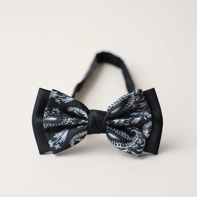 Men's Personality Paisley Double Layered Bow Tie - Image 6