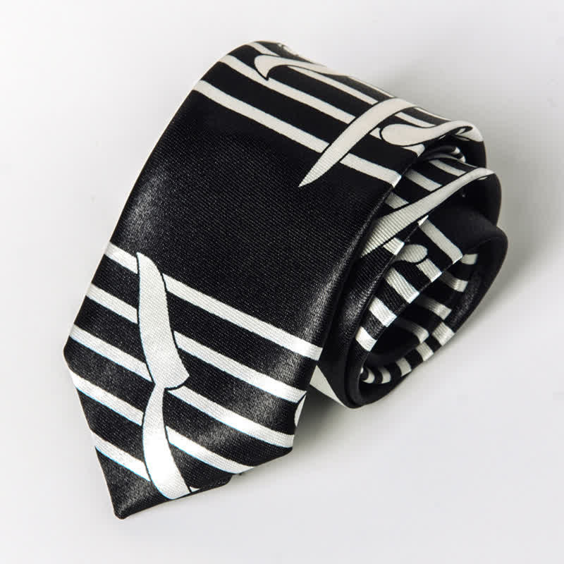 Men's Personality Piano Music Note Necktie - Image 11