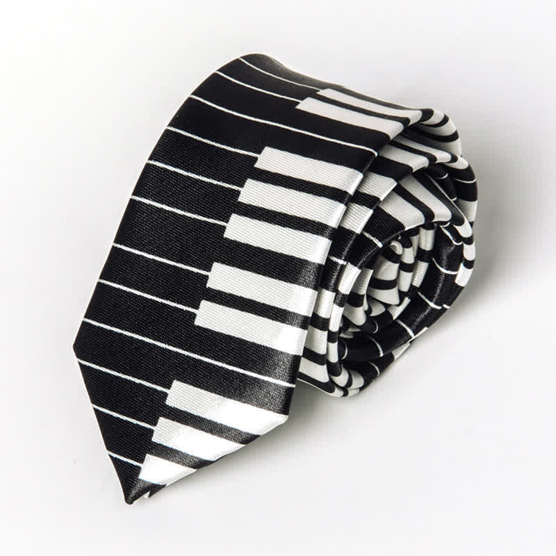 Men's Personality Piano Music Note Necktie - Image 19