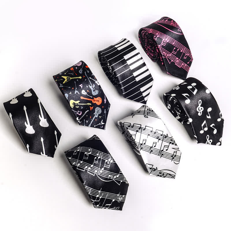 Men's Personality Piano Music Note Necktie - Image 2