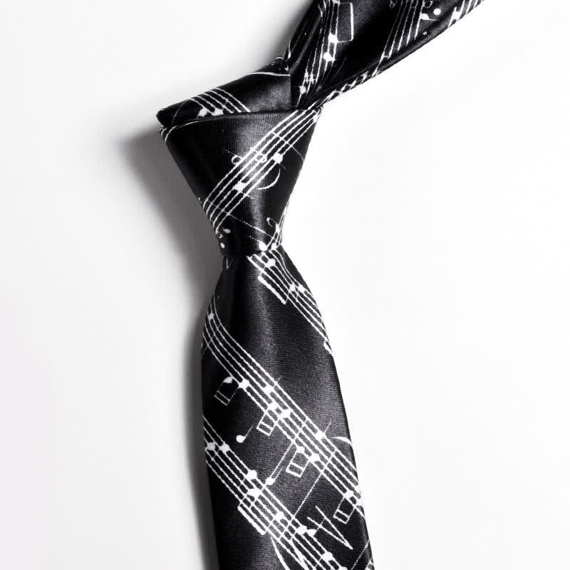 Men's Personality Piano Music Note Necktie - Image 4