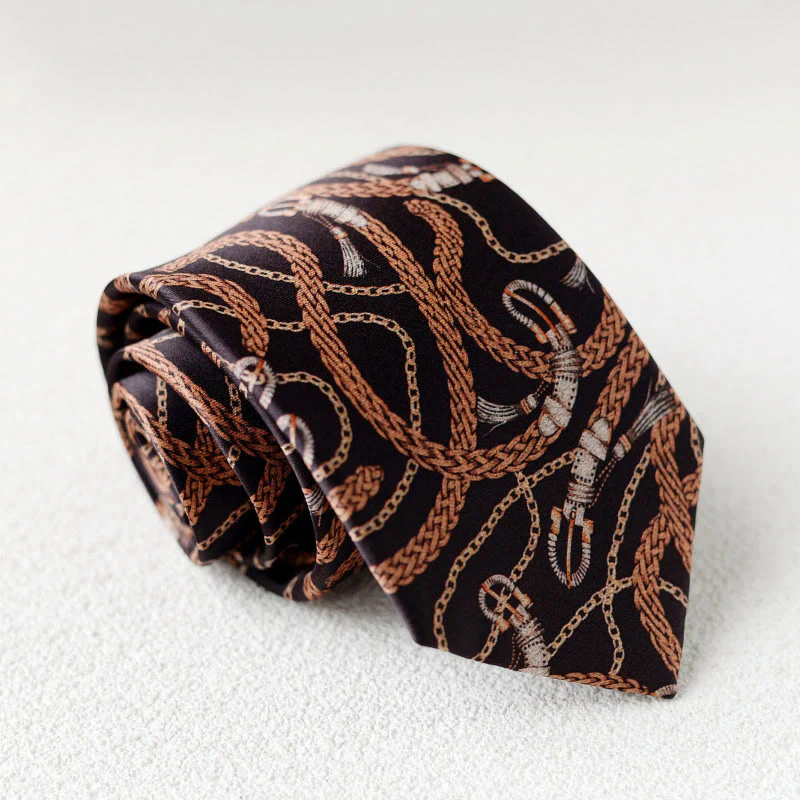 Men's Personalized Horse Printed Hand-Tie Green Necktie - Image 16