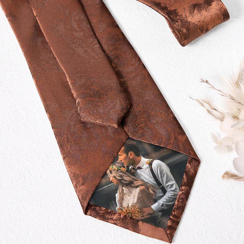 Men's Peru Peony Classic Flower Business Necktie Pocket Square - Image 4
