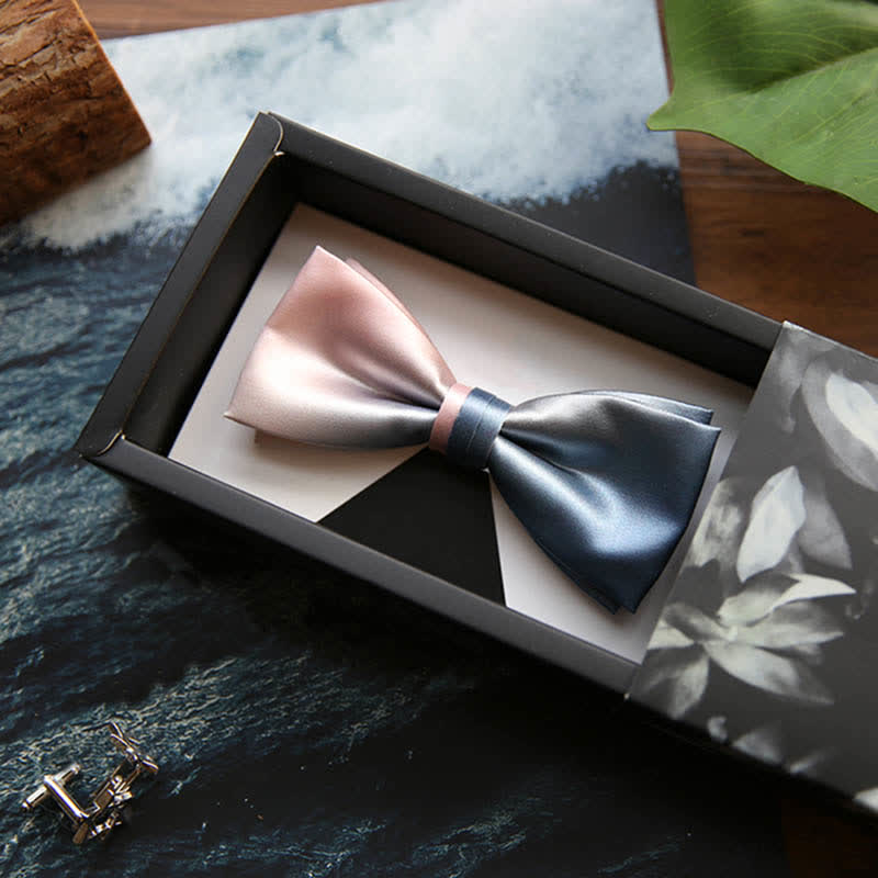 Men's Pink & Blue Color Gradient Bow Tie - Image 10