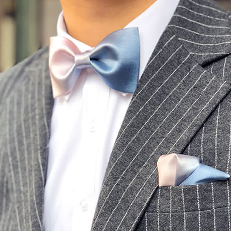 Men's Pink & Blue Color Gradient Bow Tie - Image 4