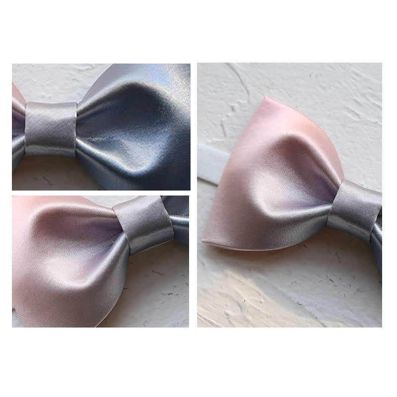 Men's Pink & Blue Color Gradient Bow Tie - Image 5