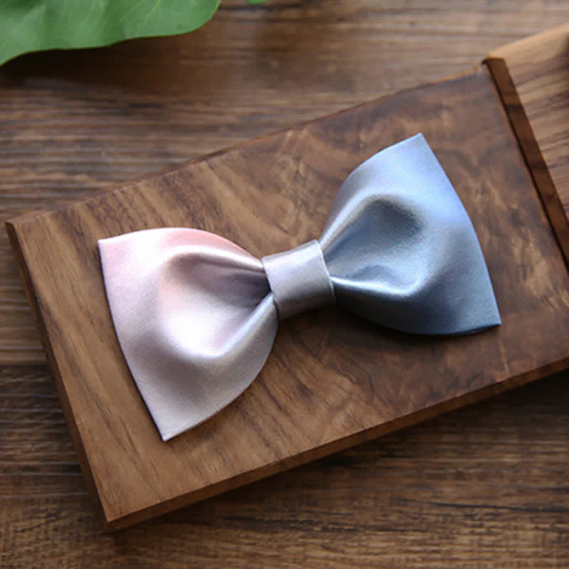 Men's Pink & Blue Color Gradient Bow Tie - Image 6