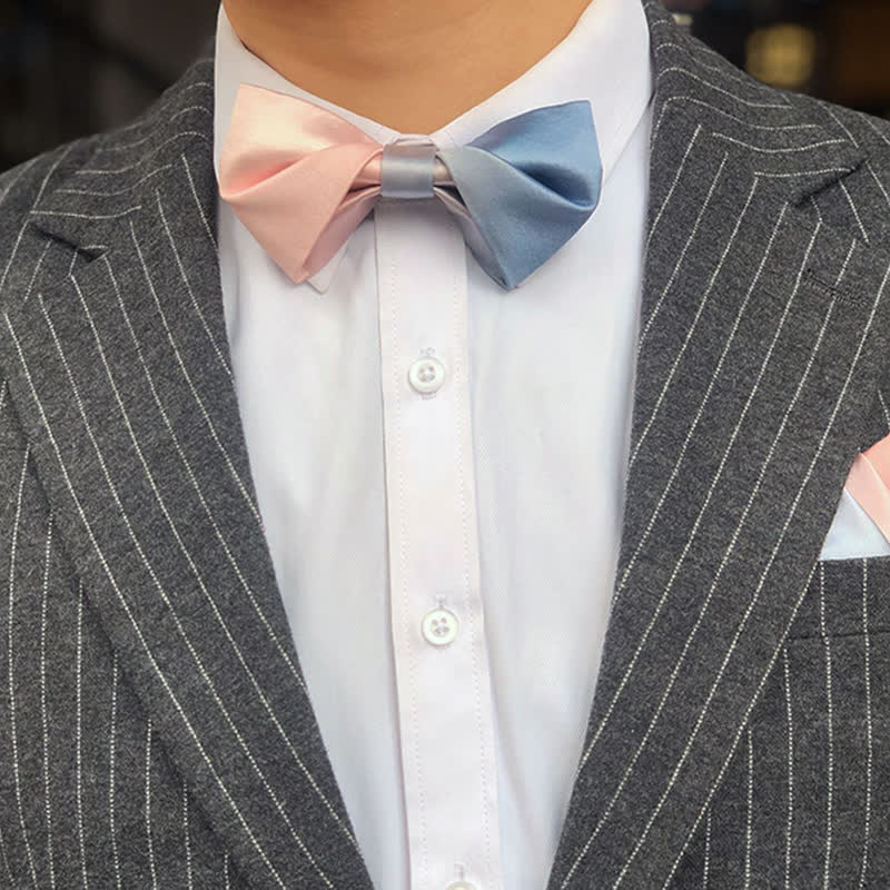Men's Pink & Blue Color Gradient Bow Tie - Image 8