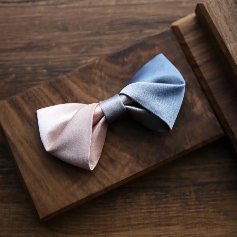 Men's Pink & Blue Color Gradient Bow Tie - Image 9