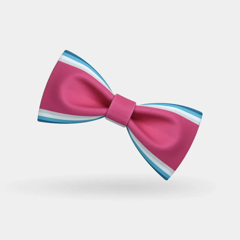 Men's Pink & Green Stripe Bow Tie - Image 4