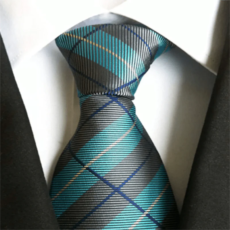 Men's Plaid Zipper Tie Argyle Necktie - Image 2