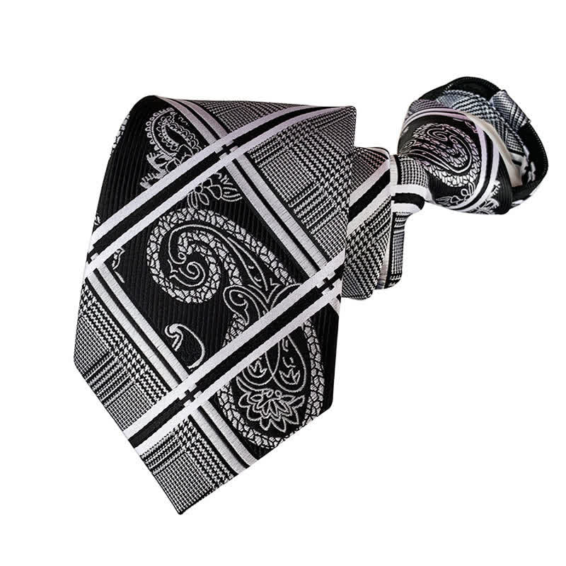 Men's Plaid Zipper Tie Argyle Necktie - Image 5