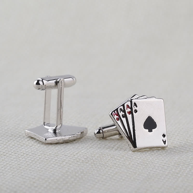 Men's Poker Gambling Ace Of Cards Cufflinks - Image 2
