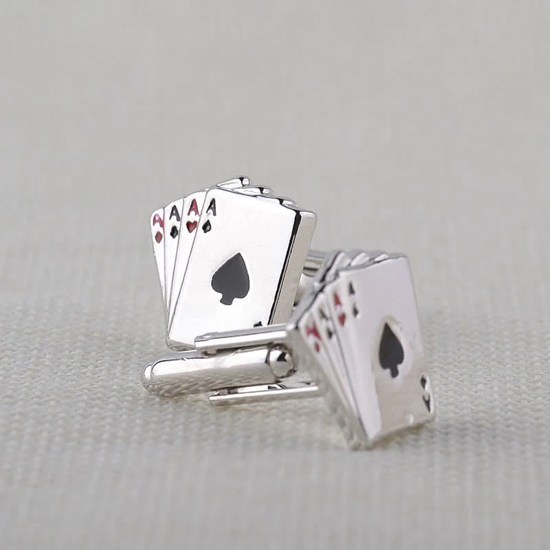 Men's Poker Gambling Ace Of Cards Cufflinks - Image 3