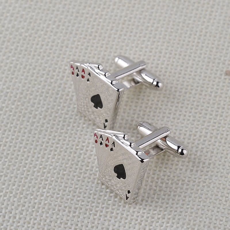 Men's Poker Gambling Ace Of Cards Cufflinks - Image 4