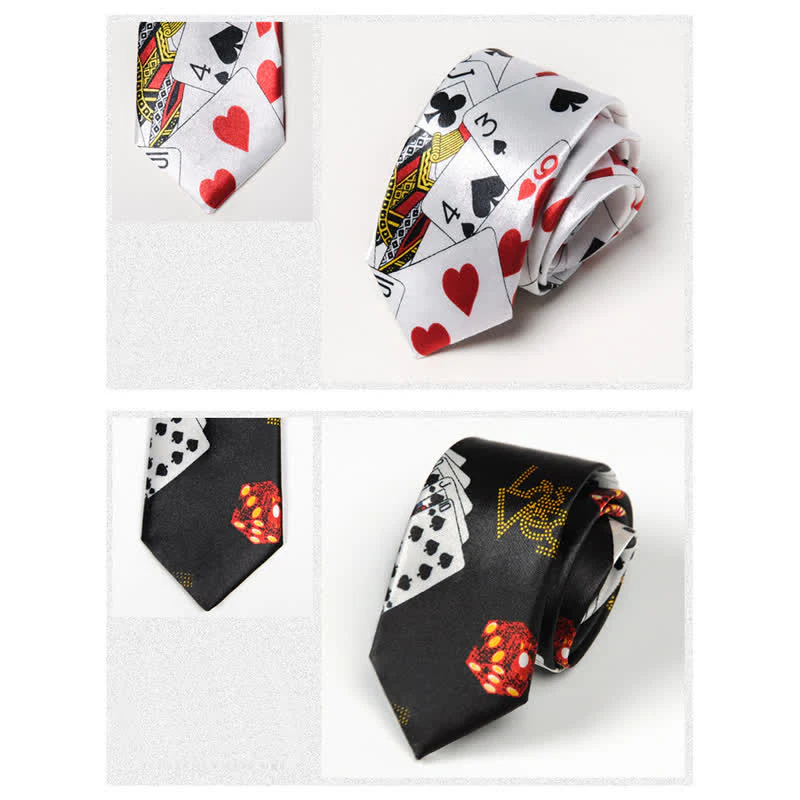 Men's Poker Playing Cards Themed Necktie - Image 5