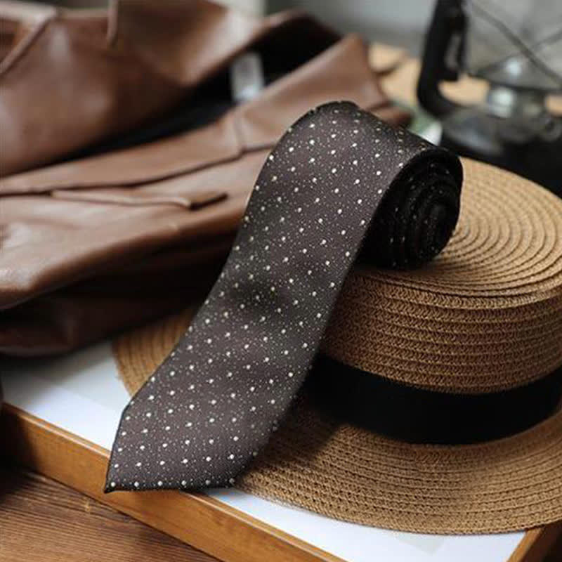 Men's Polka Dots Little Floral Necktie - Image 2