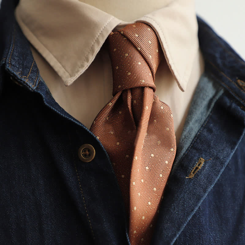 Men's Polka Dots Little Floral Necktie - Image 3