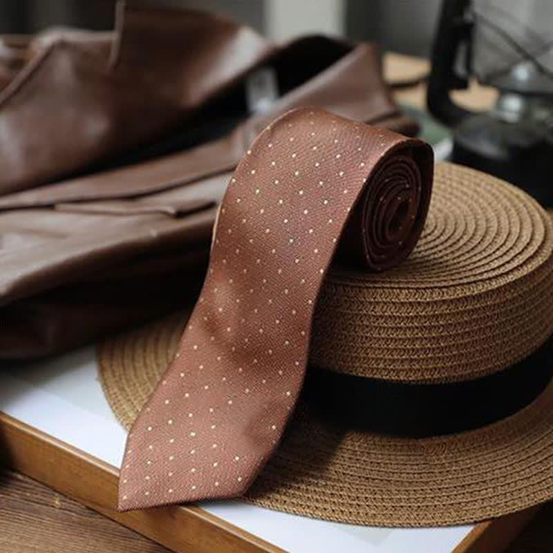 Men's Polka Dots Little Floral Necktie - Image 4
