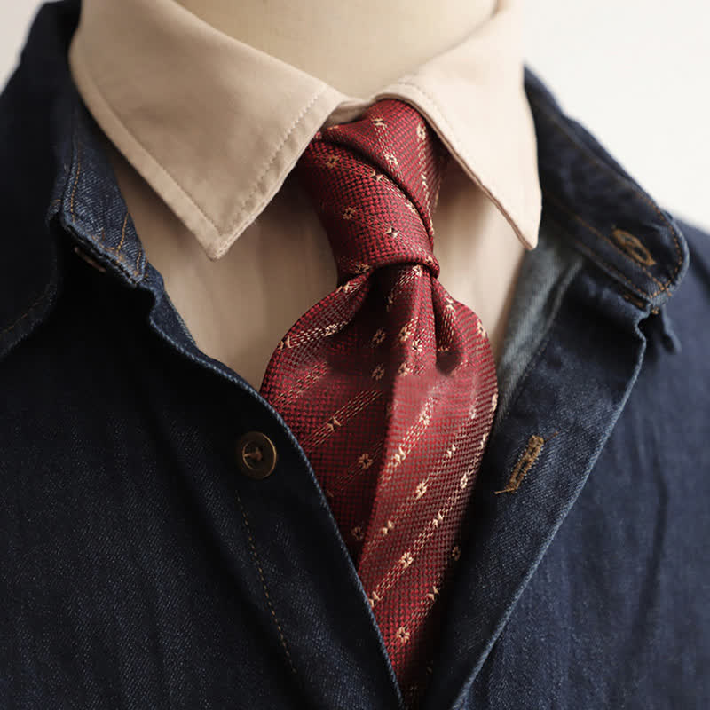 Men's Polka Dots Little Floral Necktie - Image 5