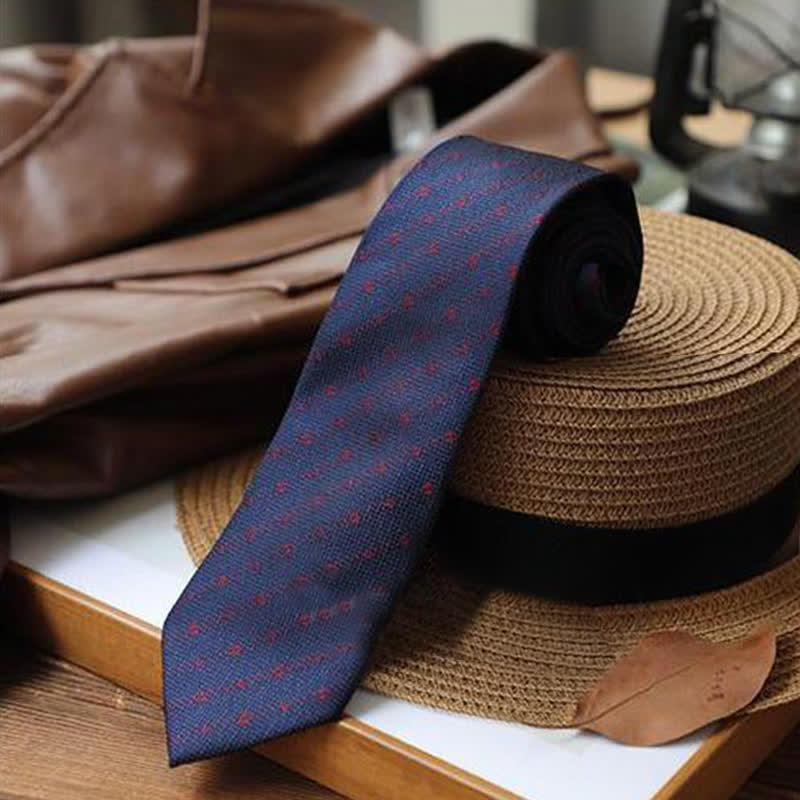 Men's Polka Dots Little Floral Necktie - Image 8