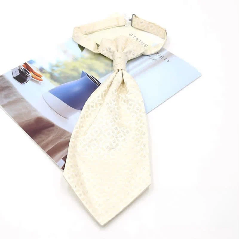 Men's Pre-Tied Ruche Cravat Luxury Paisley Tuxedo Ascot Necktie - Image 14