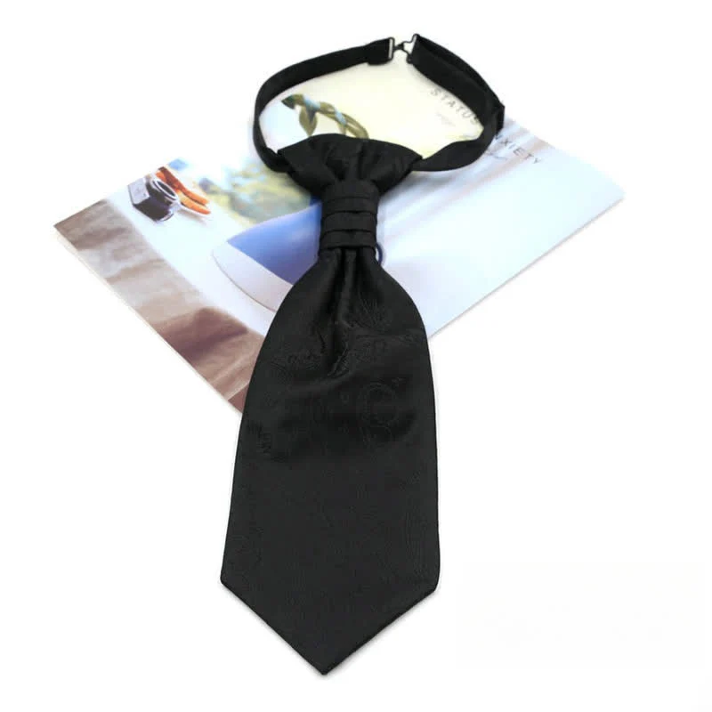 Men's Pre-Tied Ruche Cravat Luxury Paisley Tuxedo Ascot Necktie - Image 4