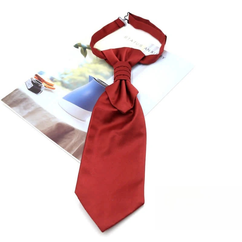 Men's Pre-Tied Ruche Cravat Luxury Paisley Tuxedo Ascot Necktie - Image 7