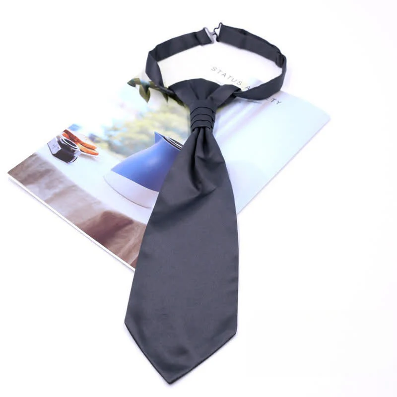 Men's Pre-Tied Ruche Cravat Luxury Paisley Tuxedo Ascot Necktie - Image 8