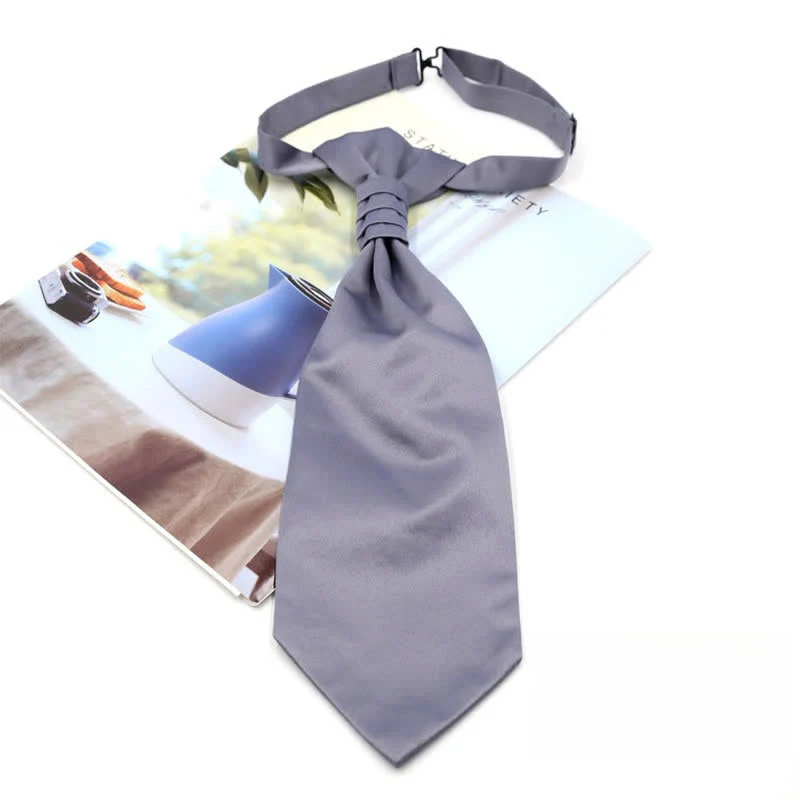 Men's Pre-Tied Ruche Cravat Luxury Paisley Tuxedo Ascot Necktie - Image 9