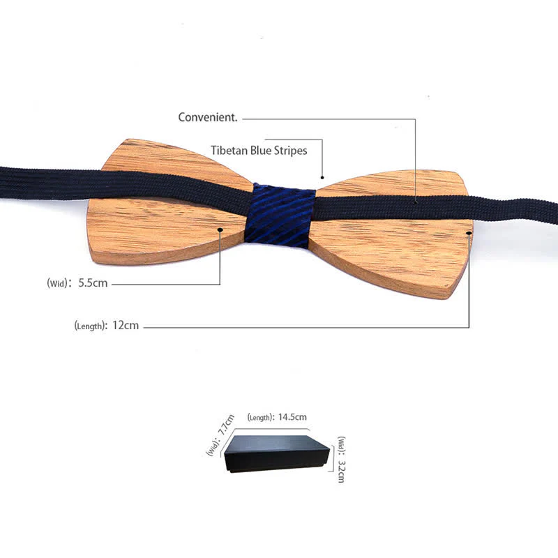 2Pcs Men's Proverbs Wooden Bow Tie Set - Image 5