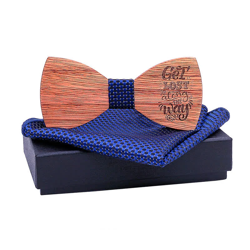 2Pcs Men's Proverbs Wooden Bow Tie Set - Image 8